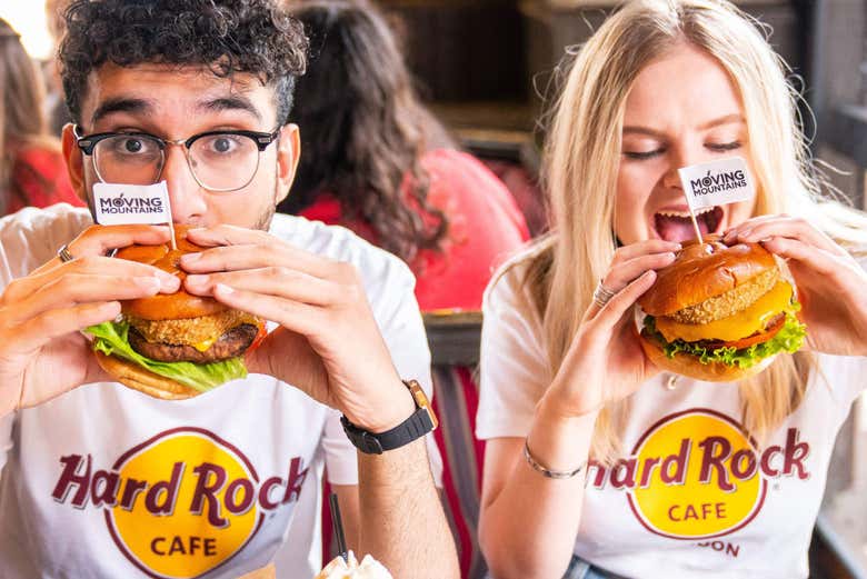 Enjoy a burger with friends